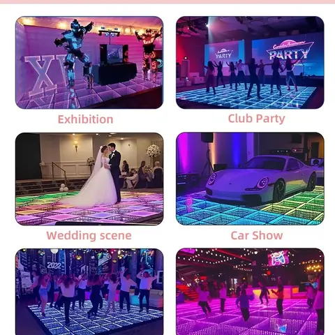 MM Magnetic LED Dance Floor Pixel DJ Lighting System Nightclub Stage Floor with Controller Software thumbnail 4