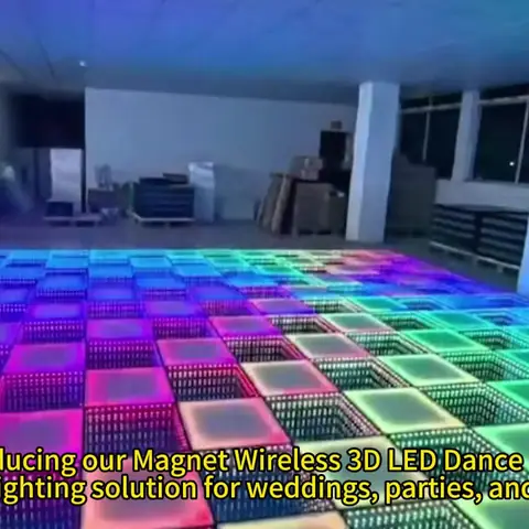 MM Magnetic LED Floor Tiles Sensor Interactive Dancing Floor Light up with Piano Effect for Wedding Events