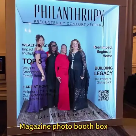 Outdoor Custom Vogue Wedding Magazine Photo Booth Box With PVC Walk-in Cover