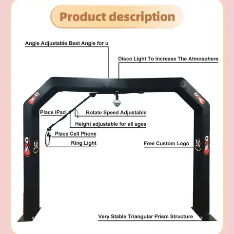 Wholesale Customized Premium Commercial Grade Overhead 360 Photo Booth 120cm for Event Rental thumbnail 2