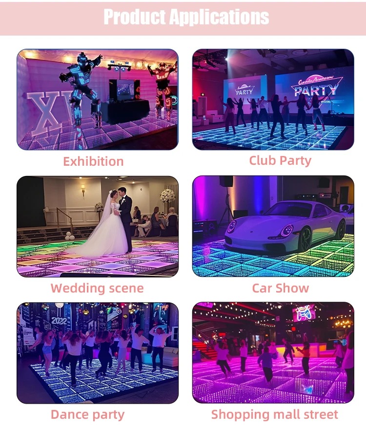 MM Magnetic LED Dance Floor Pixel DJ Lighting System Nightclub Stage Floor with Controller Software
