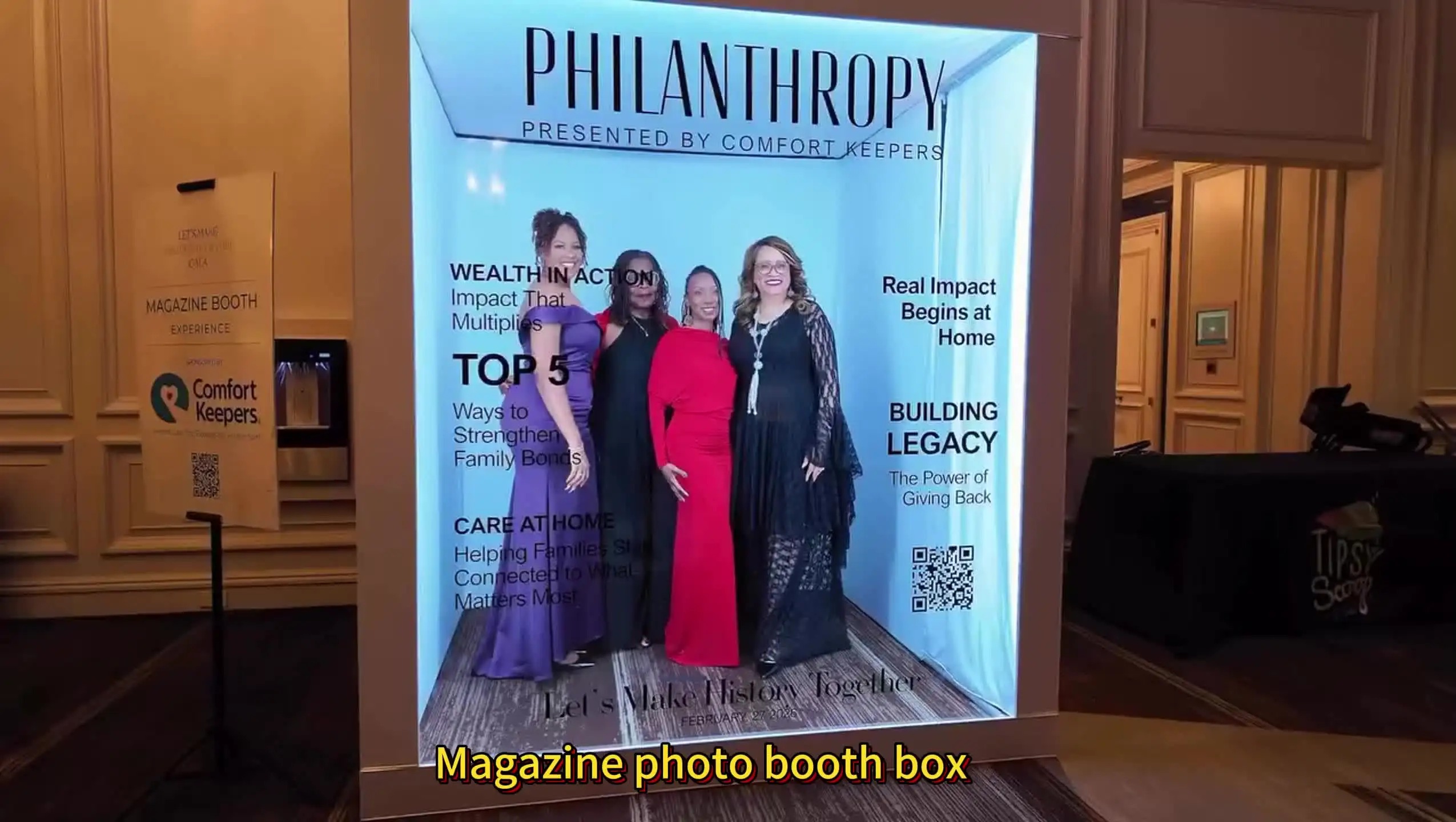 Professional Valentine's Day Magazine Photo Booth Box With LCD Decoration Backdrop White Frame With 2 Doors Small Shipping